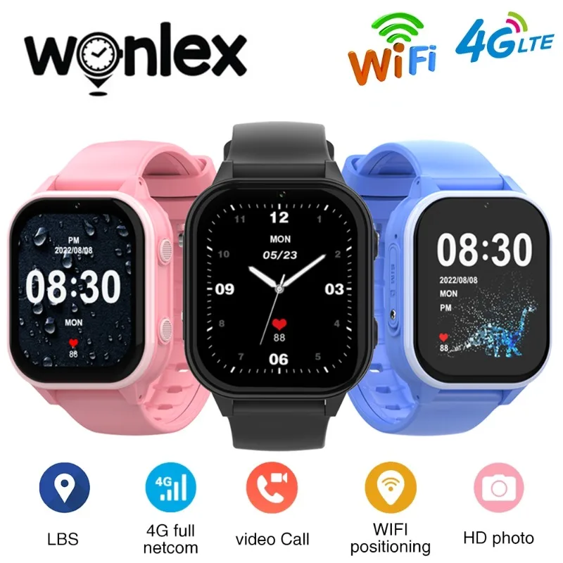 Wonlex Smart Watch Kids 4G GPS SOS WiFi Location Whatsapp KT19Pro Android8.1 with Video Call Camera Children‘s SmartWatch