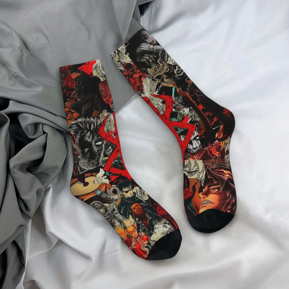 Fashion Japan Anime Berserk Guts Theme Warm Socks Accessories All Seasons Comfortable Middle Tube Socks Non-slip