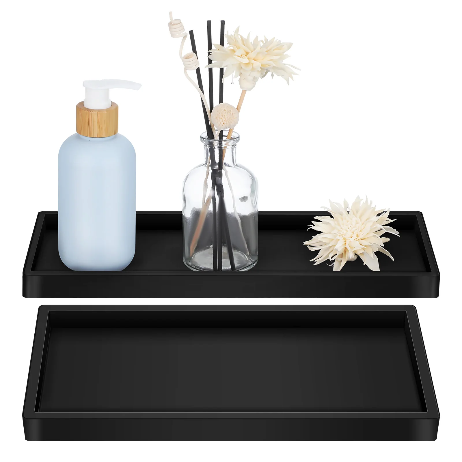

2 Pcs Bathroom Aromatherapy Tray Countertop Sink Decor Silica Gel Holder