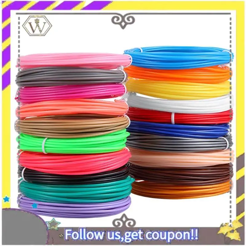 Новые стержни для нити для 3D-ручек 10 м, 1,75 мм, многотипная нить PLA, 20 цветов, для искусства и детей, совместимые с большинством 3D-ручек Durabl