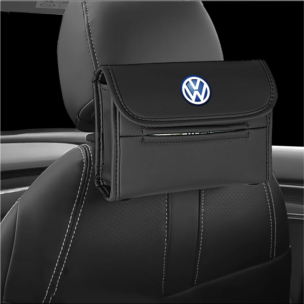 Car Seat Back Leather Tissue Box Armrest Box Office Home Accessories For Volkswagen Golf Rline Tiguan Touareg Polo GTI CC Passat