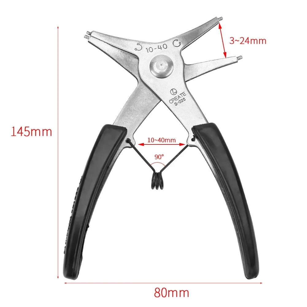 2-in-1 Snap Ring Pliers Internal External Pliers Retaining Clips Multifunctional Snap Ring Circlip Pliers For Hand Tool