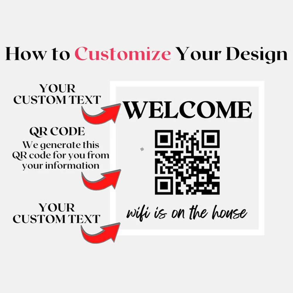مخصص واي فاي رمز الاستجابة السريعة علامة الزخرفية شخصية واي فاي كلمة المرور عرض اللوحة هدية منزلية جديدة للمنزل مكتب مقهى مطعم #6