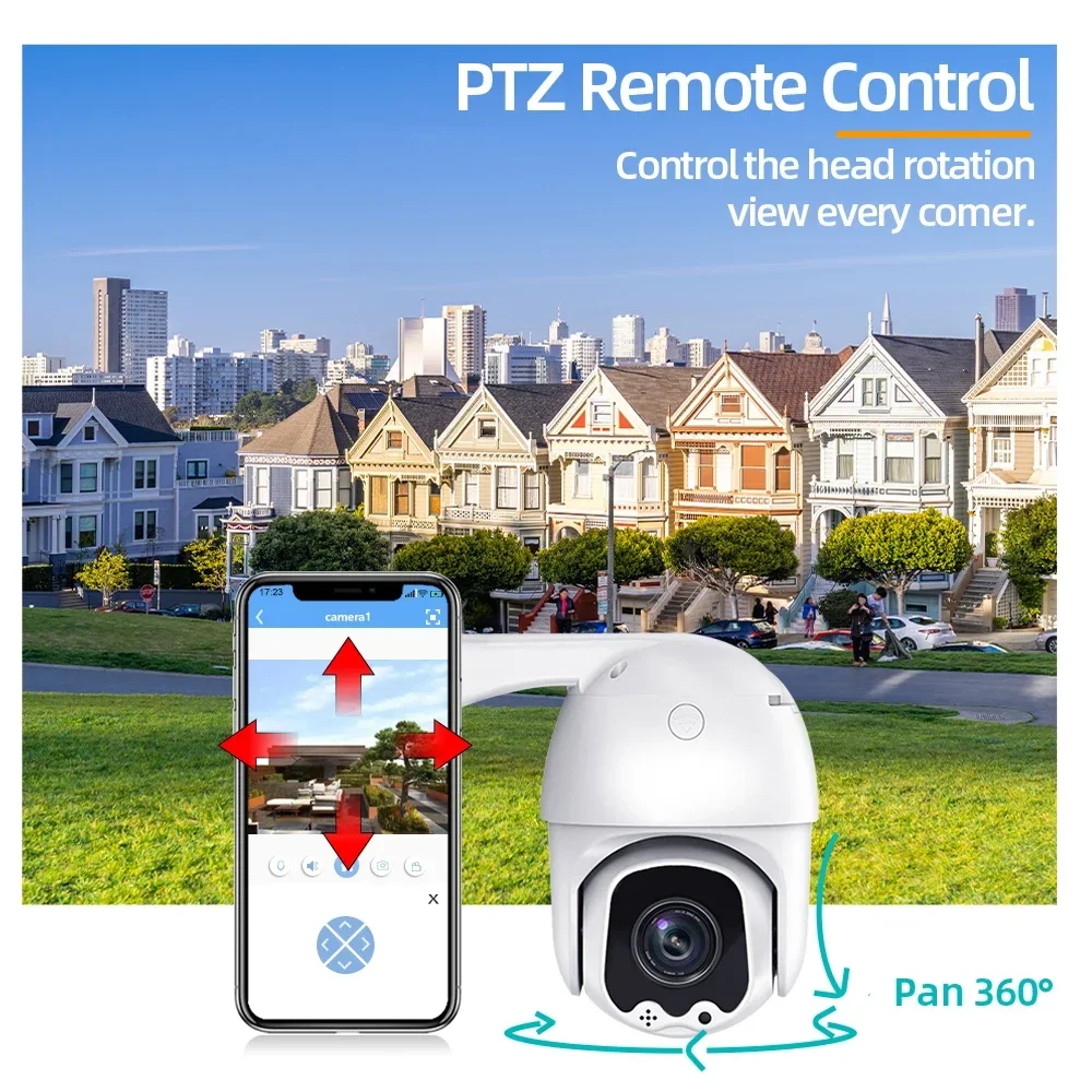 4K 8MP POE IP PTZ Camera 12X Optical Zoom Dome Outdoor Weatherproof For POE NVR H.265 5MP Security Camera Color Night Vision Cam