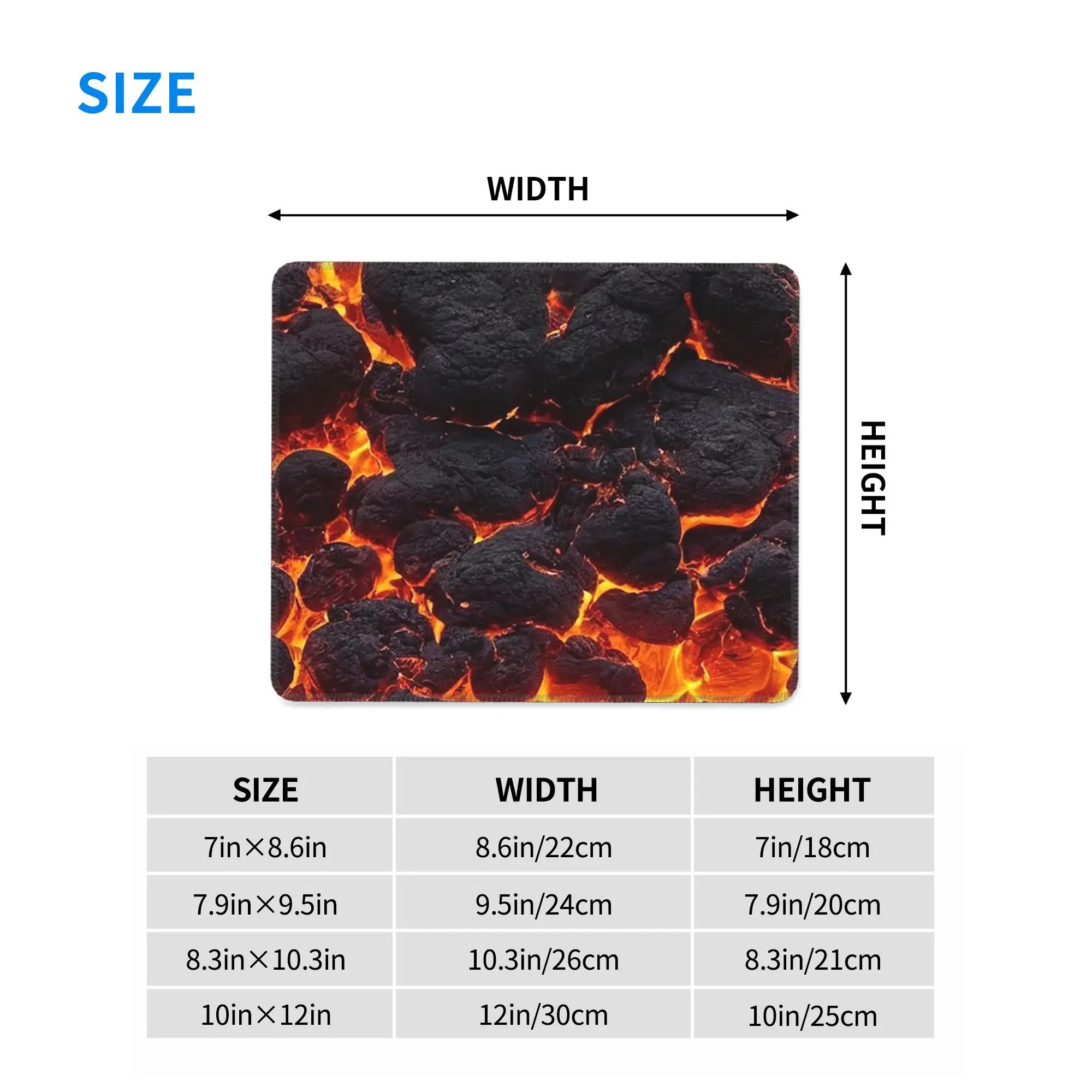 Magma Volcano Lava Fire Mouse Pad Computer Keyboard Mouse Mat Gaming PC Laptop Desk Mat Office Accessories Table Mats