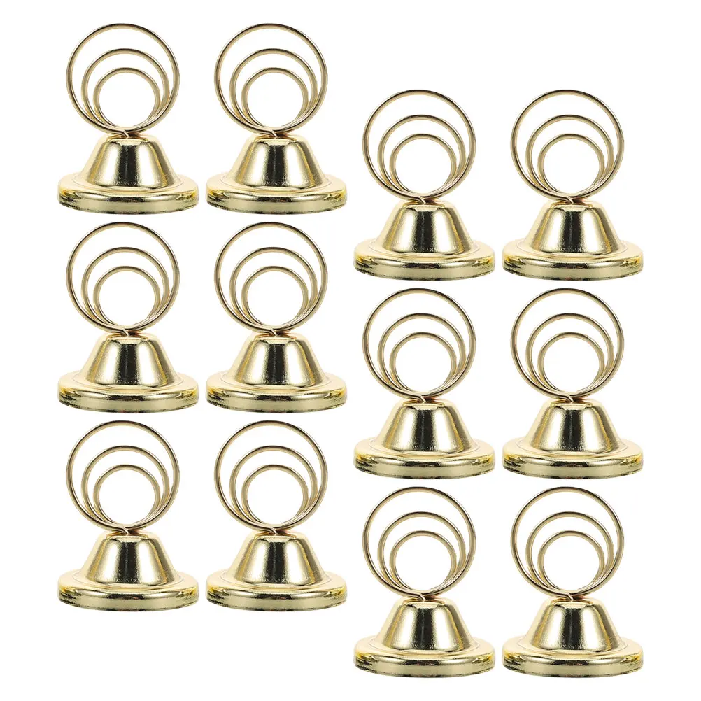 

12pcs Photo Folder Wedding Table Numbers Holder Sturdy Metal Memo Decor Elegant Design Secure Grip Stylish Simple