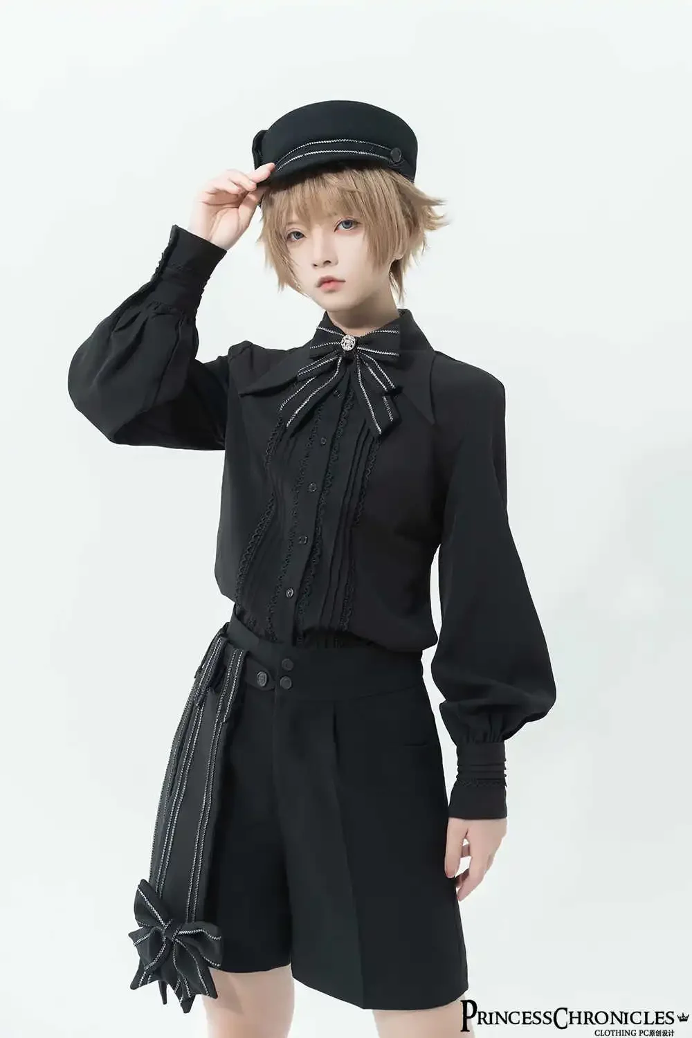

2025 new Divine Ouji Lolita Retro Bow Straight Suit Shorts Halloween Christmas Carnival Suit