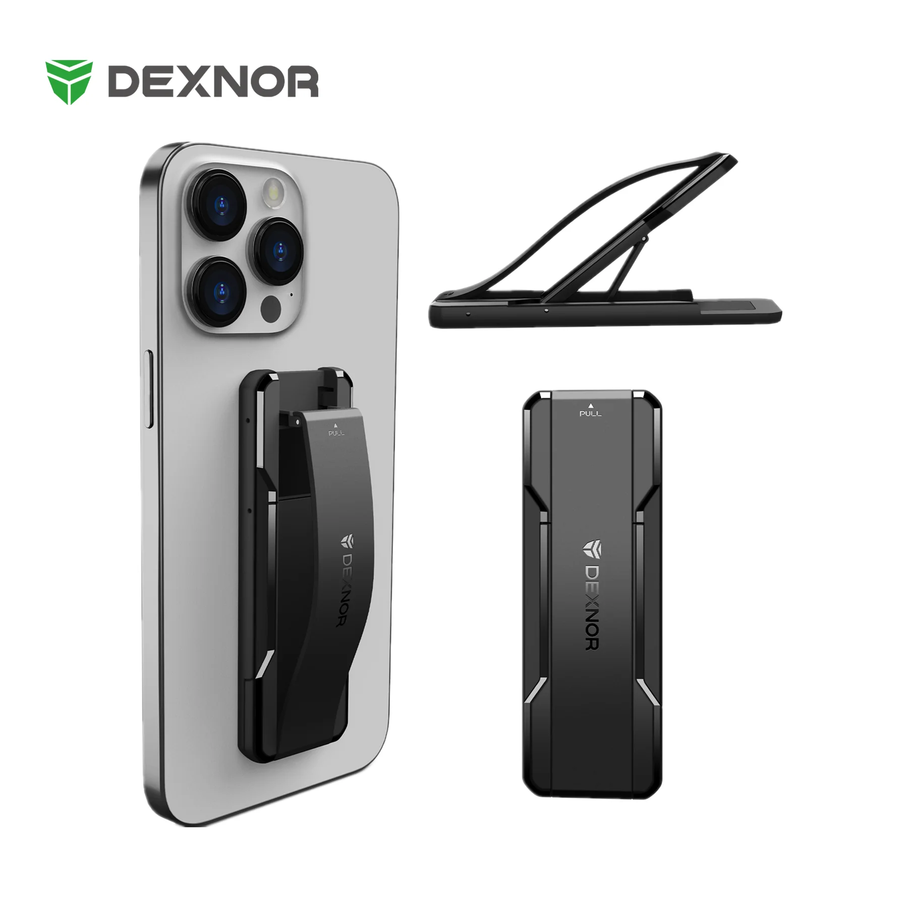 

Portable Slim Grip with Telescopic Finger Kickstand [2-in-1] Cell Phone Straps Adhesive Loop Finger Holder for Most Smart phones