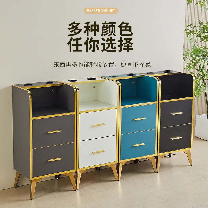 Cross-border hot sale Barber Shop Tool Cabinet Hairdressing Cutting Beauty Salon Tool Storage Cabinet Hair Dryer