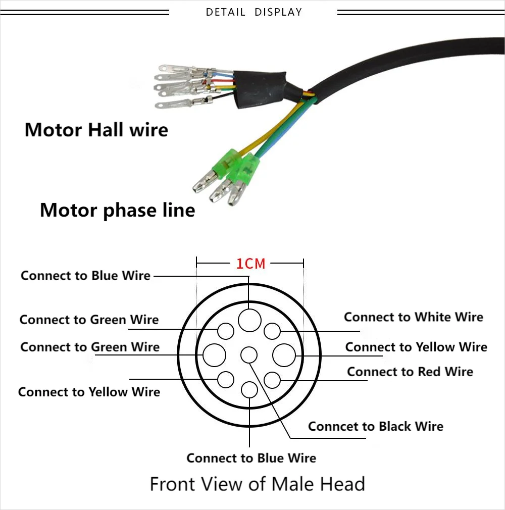 2026 – 9-poliges wasserdichtes E-Bike-Motor-Verlängerungskabel, Stecker auf Buchse, Adapterkabel für elektrische Fahrrad-Antriebsleitungen vorne und hinten – Detail 7