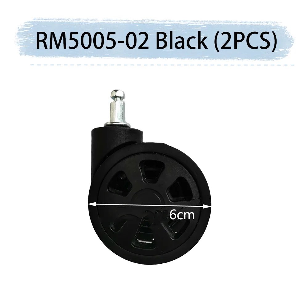 For RM5005-02 Black Universal Wheel Replacement Suitcase Rotating Smooth Silent Shock Absorbing Wheel Accessories Wheels Casters