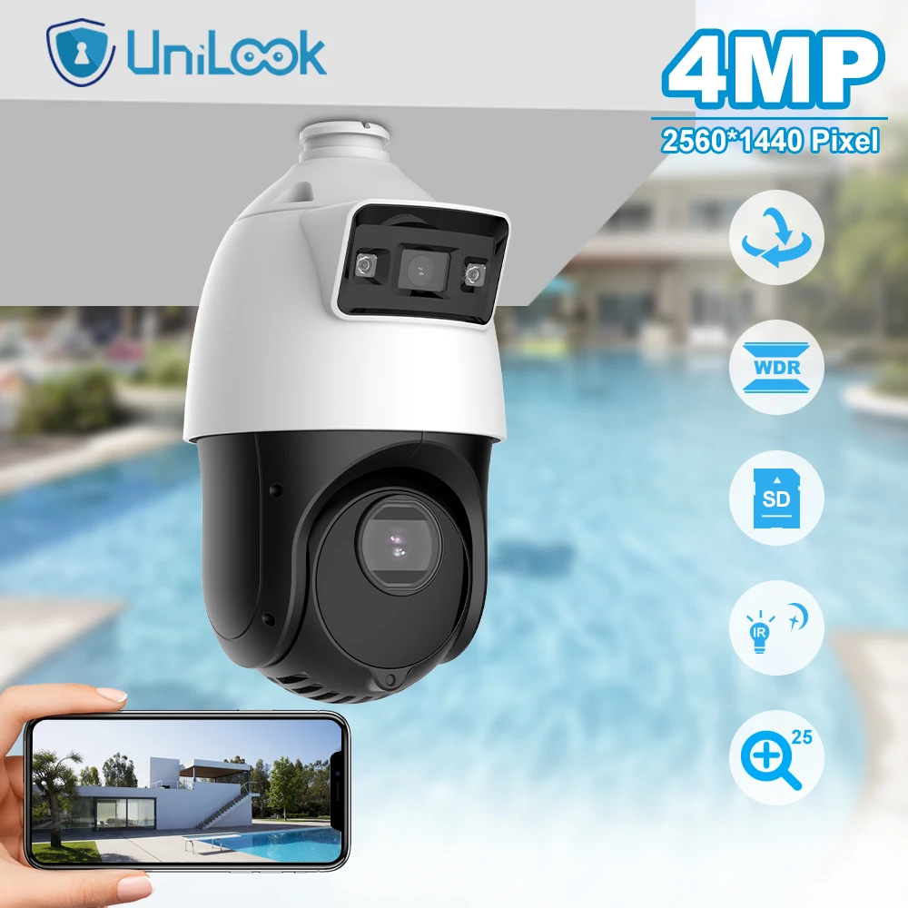 

Unilook TandemVu 4-inch 4 MP 25X Colorful & IR Network Speed Dome Camera Outdoor Motion Detection IP66 H.265 POE IP Camera