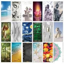 Weapon Door Sticker Fruit Door Sticker Self Adhesive PVC Animal Mural Buddha Statue Home Design Decorative poster