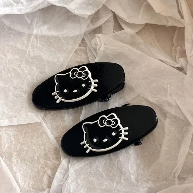 New Model Korean Style Black Skin Black Hello Kitty Cute Cartoon Hair Clip for Bangs Headwear Hair Accessory Broken Hair Clip