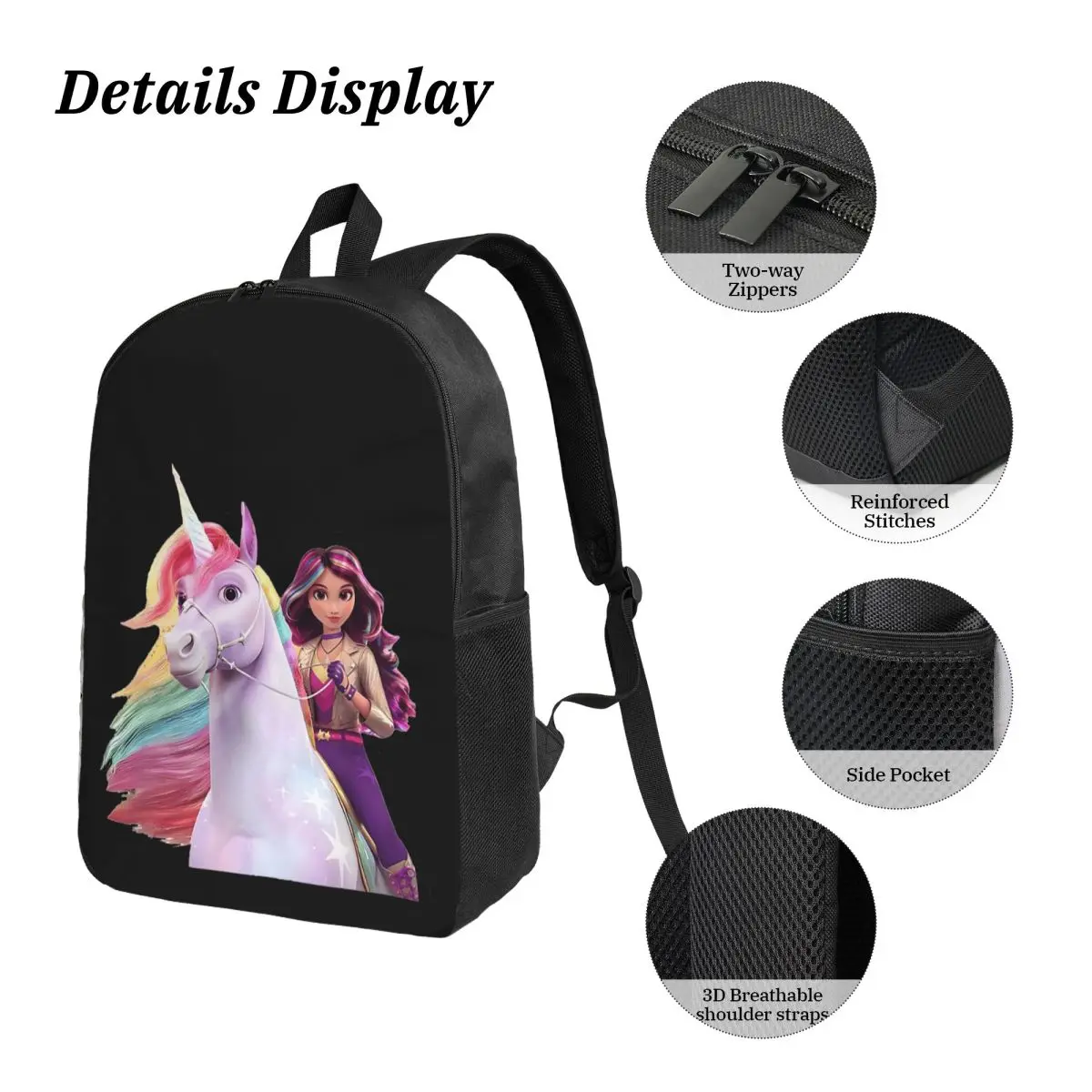 Unicorn Academy Sophia Wildstar Backpack Boys Girls BookBag School Bag Laptop Shoulder Bags 3ps Insulated Lunch Bag Pencil Case