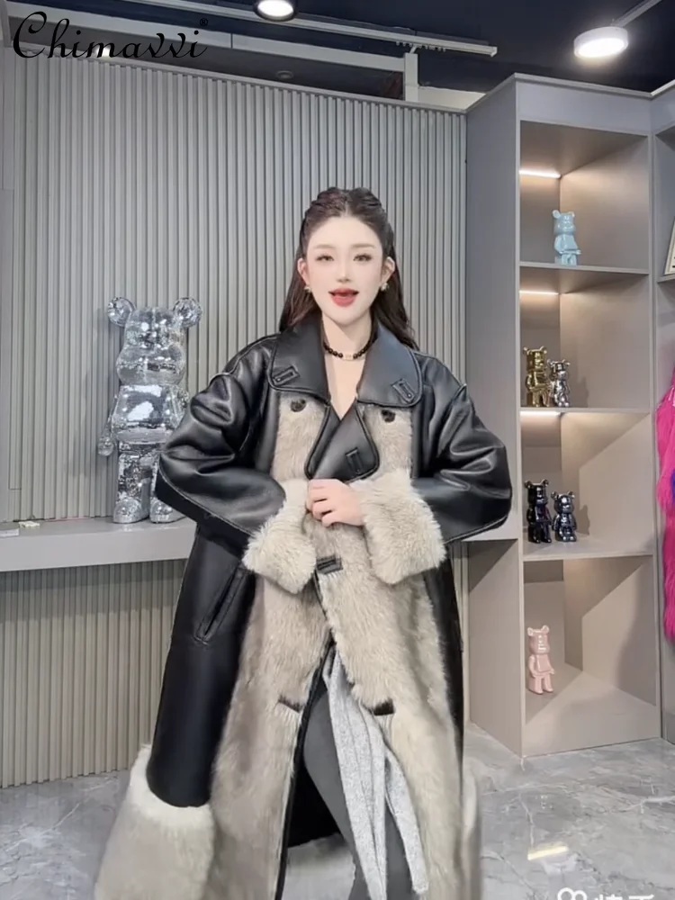 

2025 Winter Clothes New High-End Shearling Coat for Women Fashionable Long Sleeve Loose Warm Elegant Long Faux Fur Coat