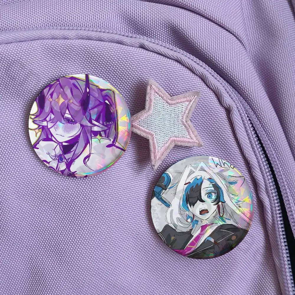 Wemmbu Eggchan Tax Duo 32/44/58mm Handmade Pins Round Brooch Badge Backpacks Clothes Jewelry Gifts