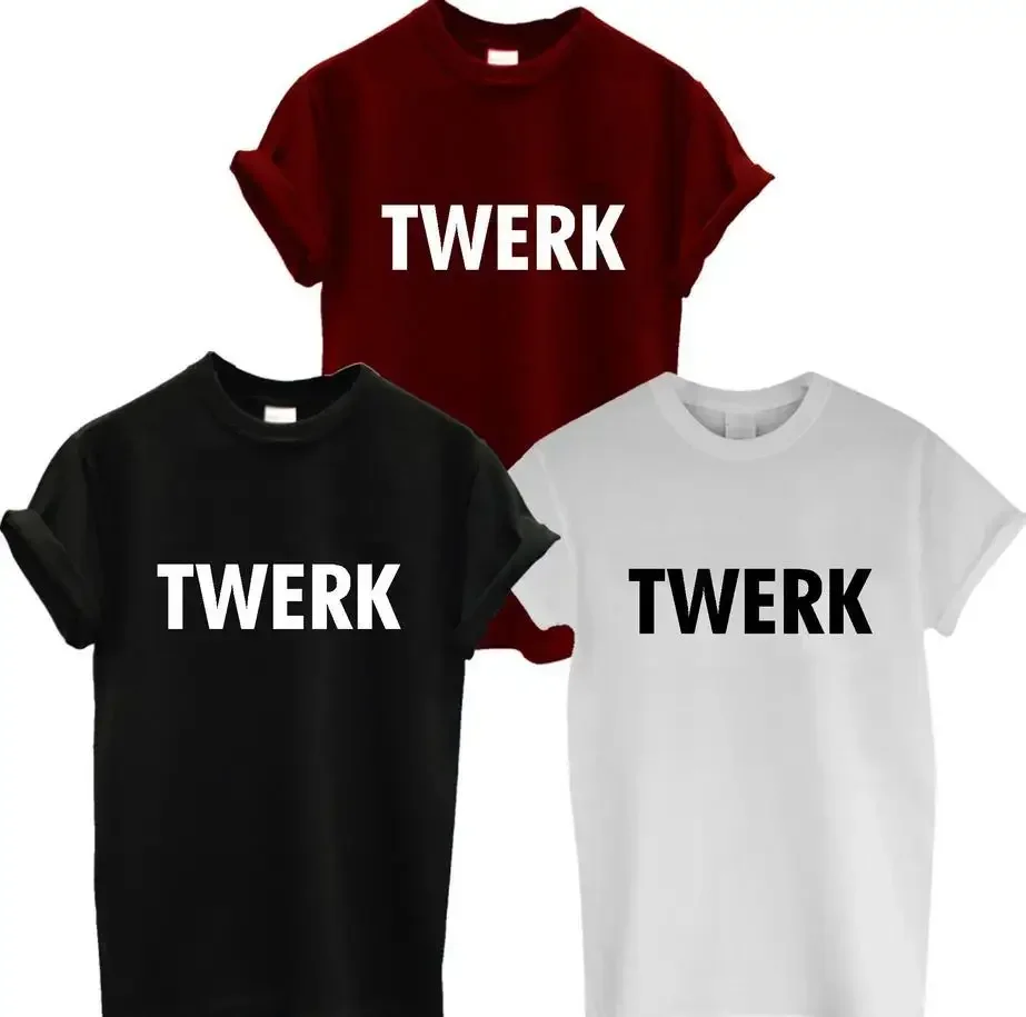 TWERK Letters Print Women Tshirt Cotton Casual Shirt For Lady Funny White Black Top Tee Big Size t shirt women 2024 Girl Ladies