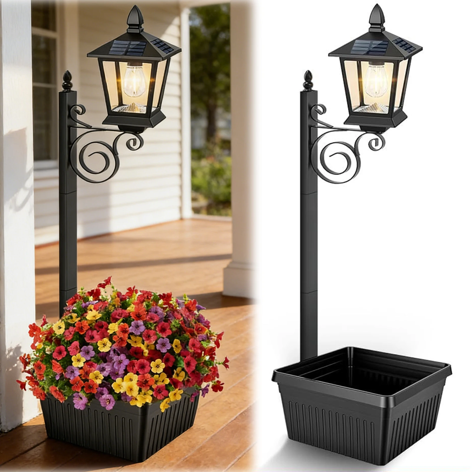 Outdoor Lighting Front Yard - 2 In 1 Outdoor Flower Pots