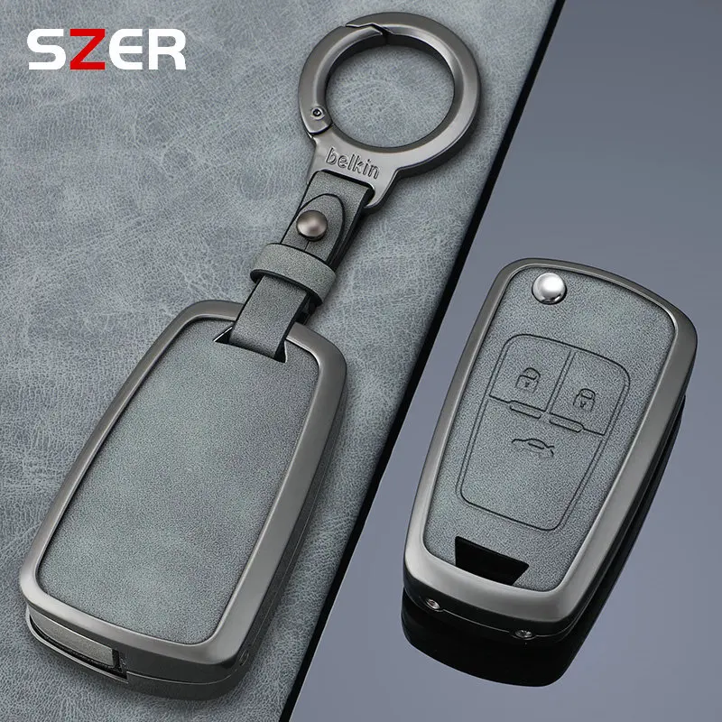 For Chevrolet Car Key Fob for Chevrolet Chevy Cruze Malibu Camaro Aveo Equinox Impala Sonic 3 4 5 Buttons Metal Key Case Cover