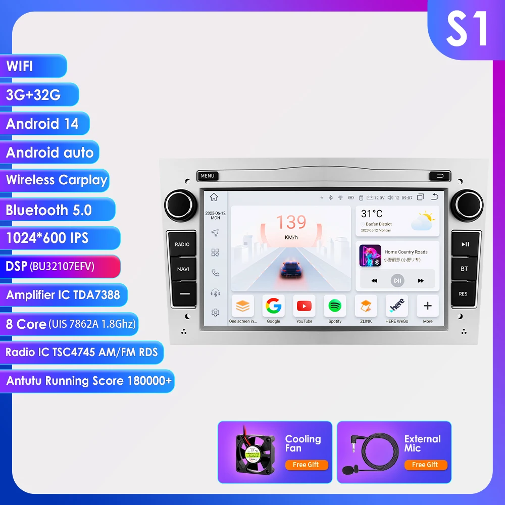 Hizpo 2Din 7 inch Android Auto autoradio voor Opel Astra H G J Zafira B Corsa D C Antara Vectra Vivaro GPS RDS DSP 4G BT CarPlay