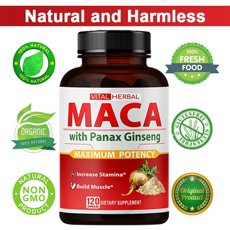 

Maca Root Complex with Ashwagandha, Tribulus, Panax Ginseng – Herbal Support for Energy & Performance
