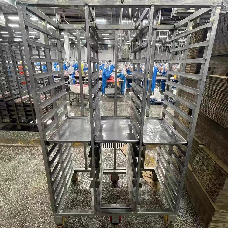 16 20 30 Tier Stainless Steel SS Tray Bread Oven Trolley Multi-Functional Basket Rack Bakery Food Trolley Mobile Bun Pan Rack