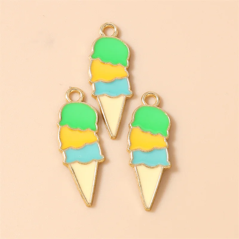 Leslie 10 Stück Niedliche Lollipop-Eiscreme-Anhänger für DIY-Schmuckherstellung Zubehör Lebensmittel- und Getränkeanhänger Halsketten- und Ohrringherstellung – Detail 27