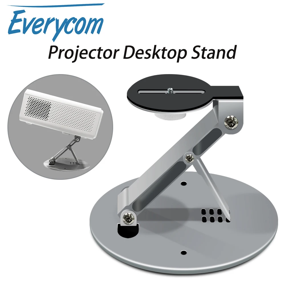 Everycom جهاز عرض صغير حامل سطح المكتب قابل للتعديل المحمولة طوي منضدية Gimbal قوس دعوى لجهاز العرض الصغير E900