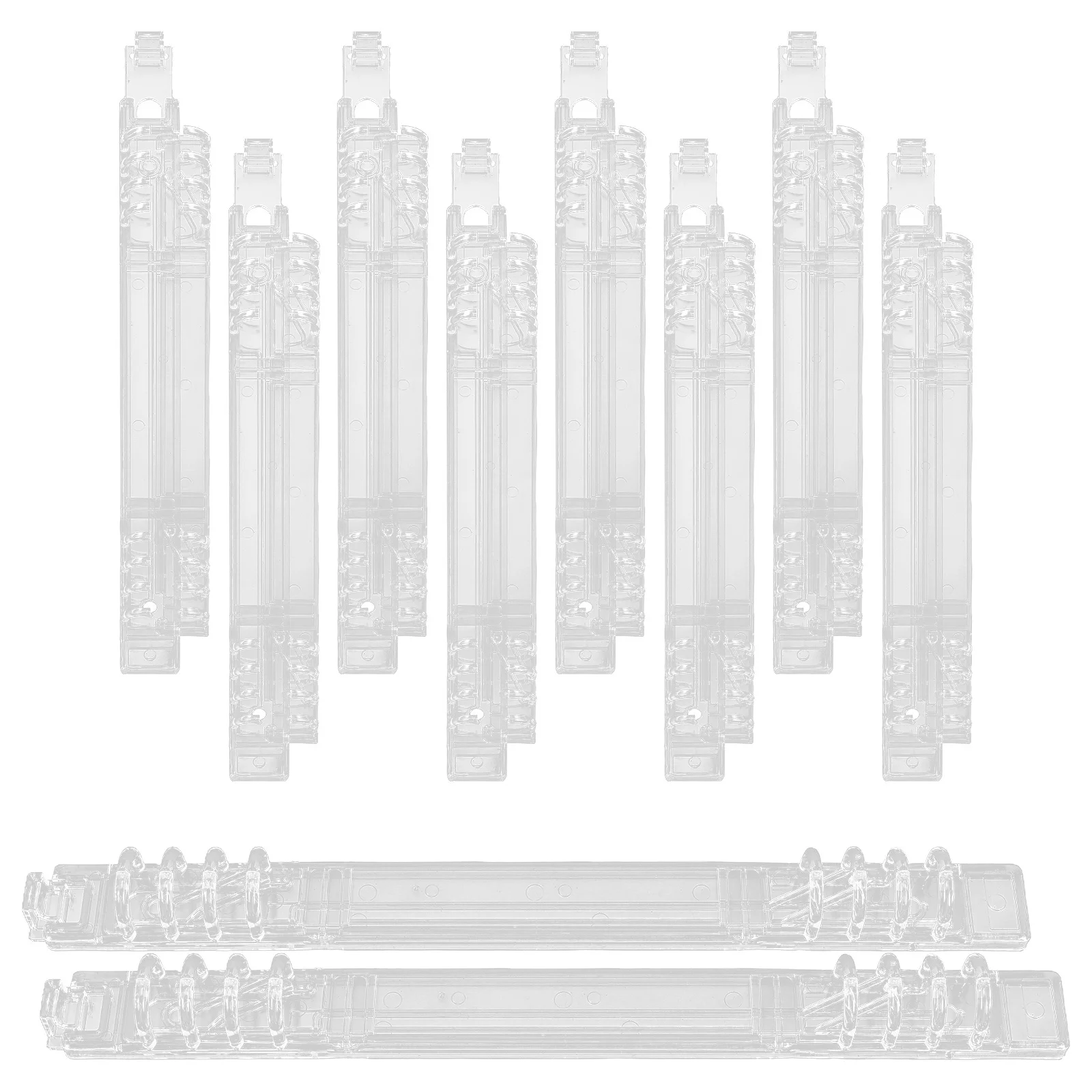 10 pièces Transparent 8 anneaux de reliure pour papier A5 peigne en plastique Clips de reliure 100 feuilles capacité ouvrable spirale reliure anneaux