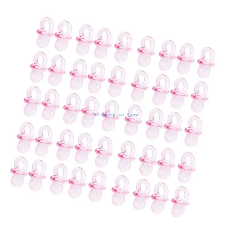 

F1CB 50pcs Baby Shower Pacifizers Mini Paciziers для вечеринок декорации Game Slue/Pink