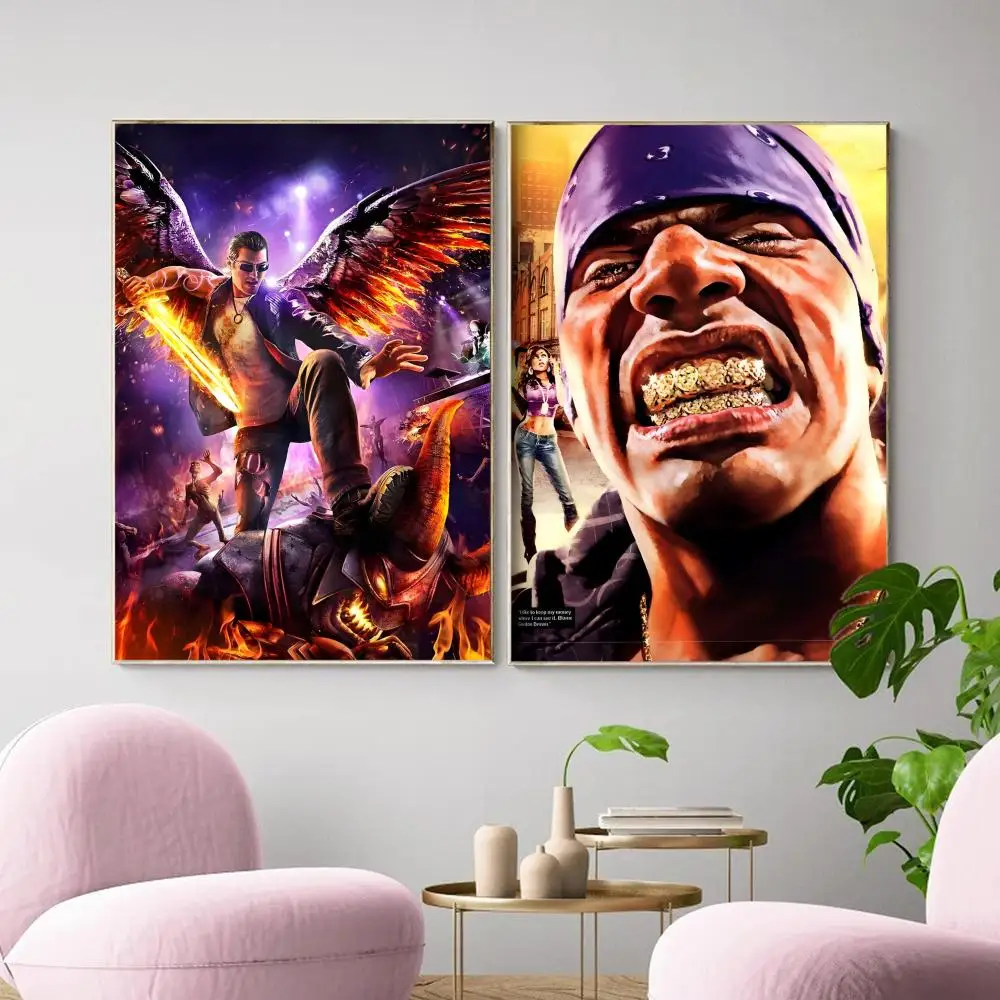 S-Saints R-Row The Third Remastered Painting Calligraphy Canvas Poster Wall Art Aesthetic Home Decoration for Living Room