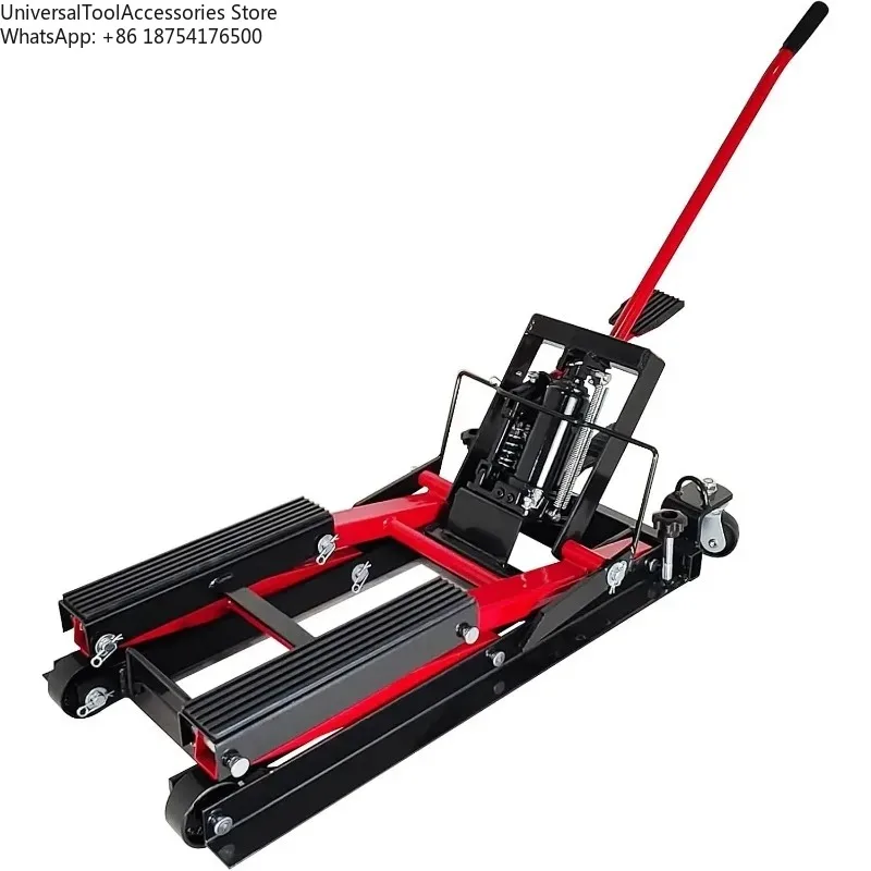 Hydraulic Motorcycle Lift Jack, 1500 Lb. Capacity Scissor Lift Jack, Portable Motorcycle Lift Table with Foot Pad, 4 Wheels and
