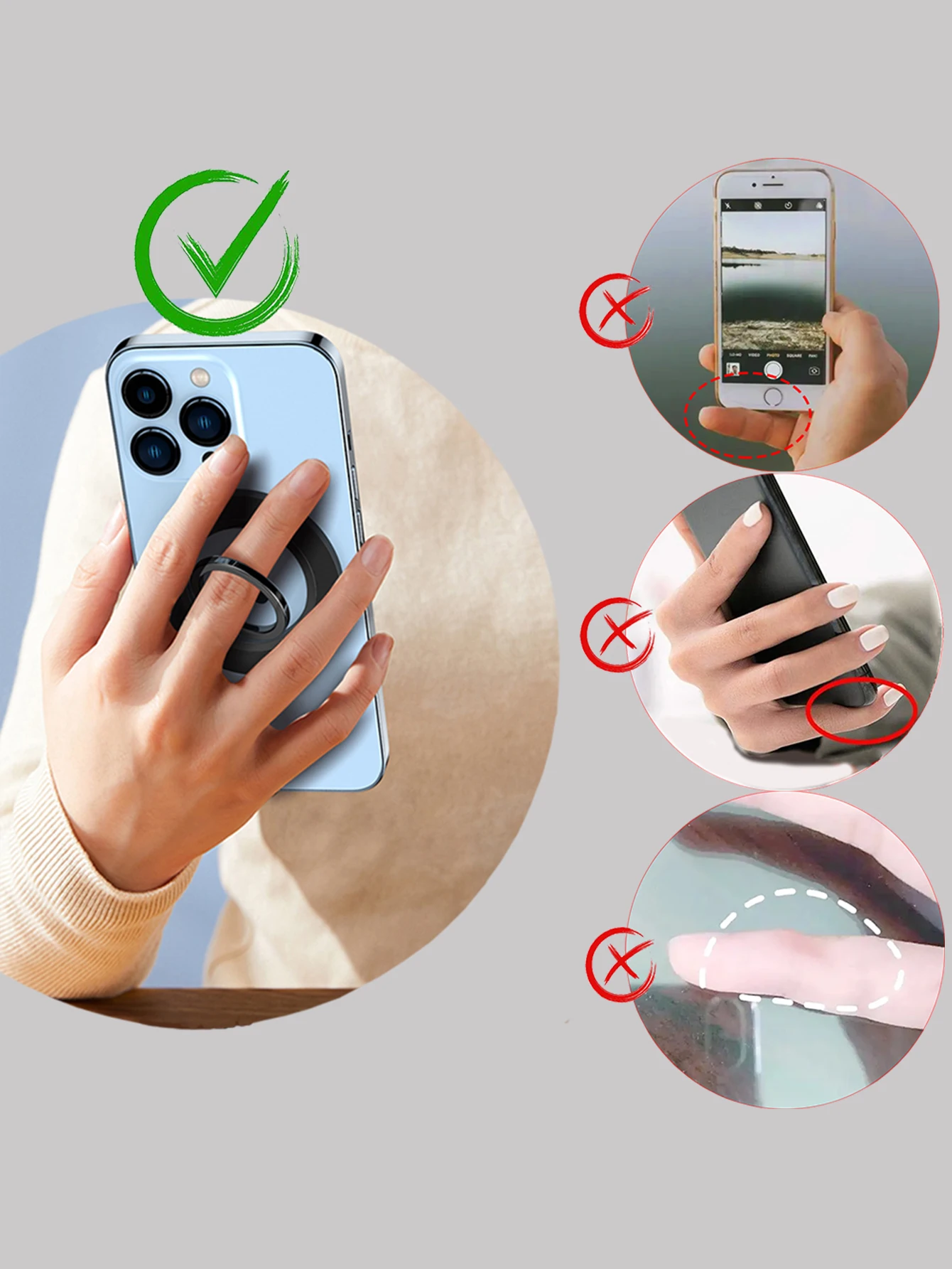 Für magnetischen Fingerschließe, 4 Abschnitte, doppelseitige magnetische Saugkraft, 1 Stück, ultraleicht und ultradünn, starke Saugkraft, drehbar, 360 Grad ° – Detail 11