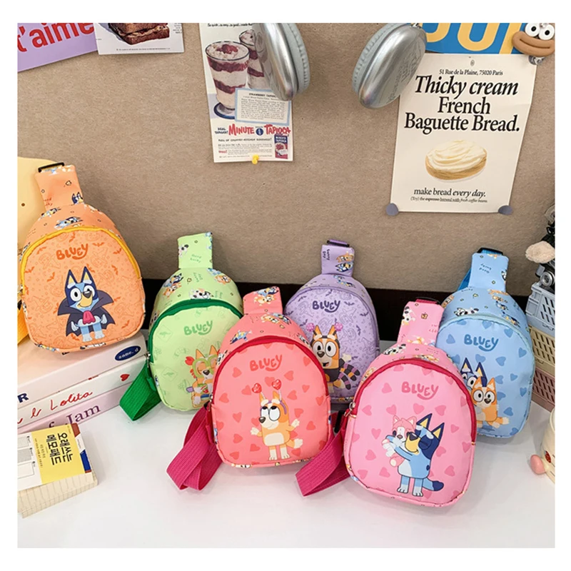 حقيبة صدر Bluey Bingo حقيبة تخزين للأطفال - حقيبة كتف كرتونية أنيمي للأولاد والبنات حقيبة خصر قابلة للتعديل هدايا للأطفال #4