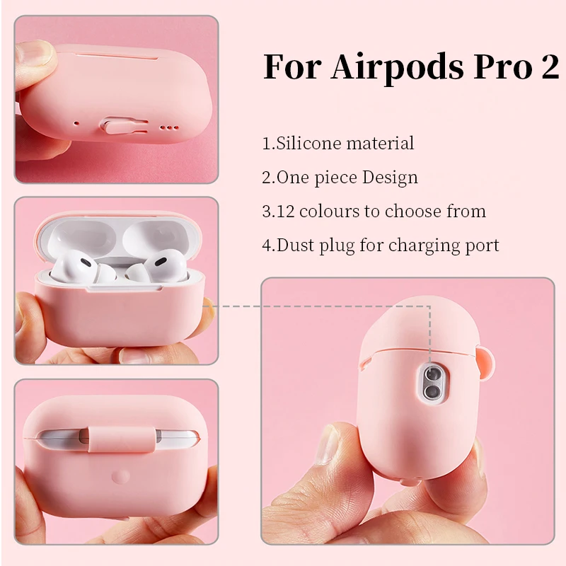 Voor Airpods Pro 2 Gen 2022 Case Plain Kleur Silicone Oortelefoon Shell Draadloze Hoofdtelefoon Cover Voor Apple Air Pod 3 pro2 2nd 1 Case