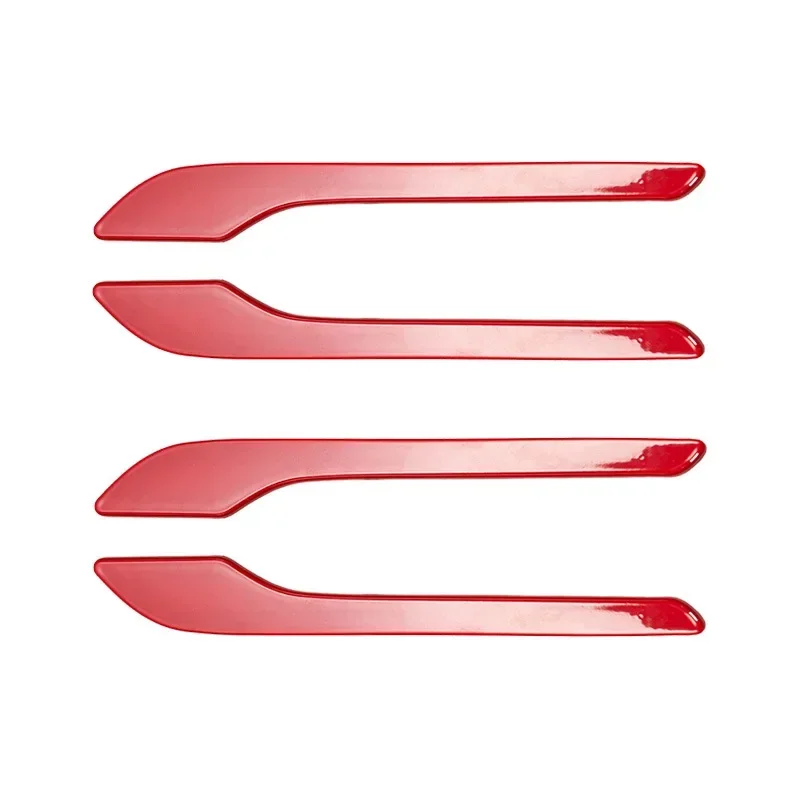 For Tesla Model 3/Y – Baked Red Paint ABS Door Handle Covers, Anti-Scratch Decorative Protector Stickers