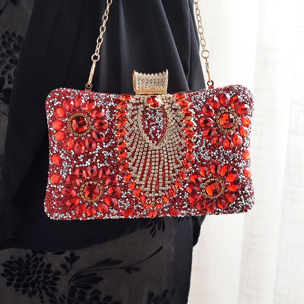 Luxury Rhinestones Glitter Dinner Bag 2023 Women New Diamonds Wedding Evening Bag Korean Tassel Chain Satchel Vintage Clutch Bag