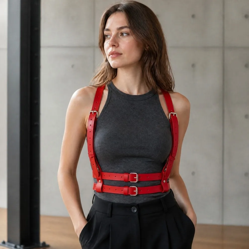 Punk Women's Waist Chain Y2K Style Shaping Chest Chest Waist Harness Multi-layer Body Decorative Harness Waist Belt