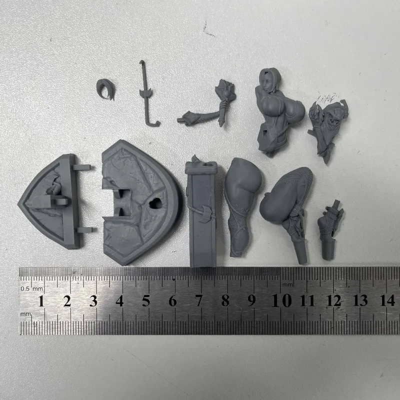 1/24 Scale Resin Figure Assembly Model Kit Fantasy Hobby Miniature Soul Female Warrior Diorama Garage Kit Unassembled Unpainted