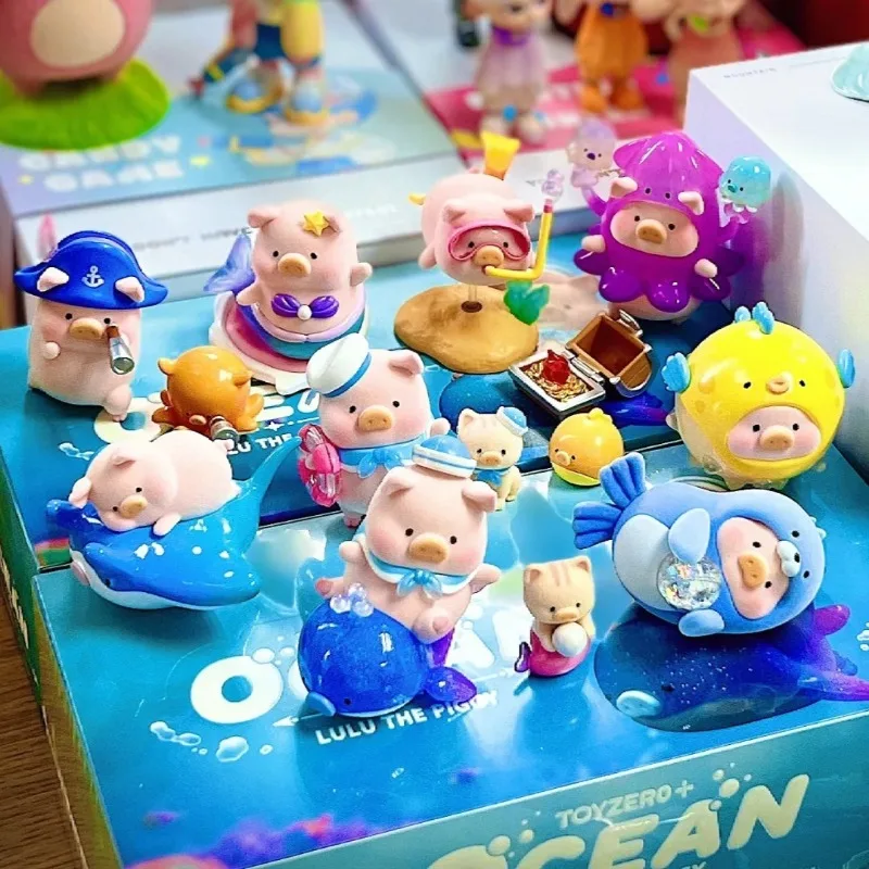 Lulu The Piggy Dromerige Blue Ocean Series Blind Box Lulu Pig Mystery Box Action Figure Collectible Ornament Surprise Bag Gift Toys