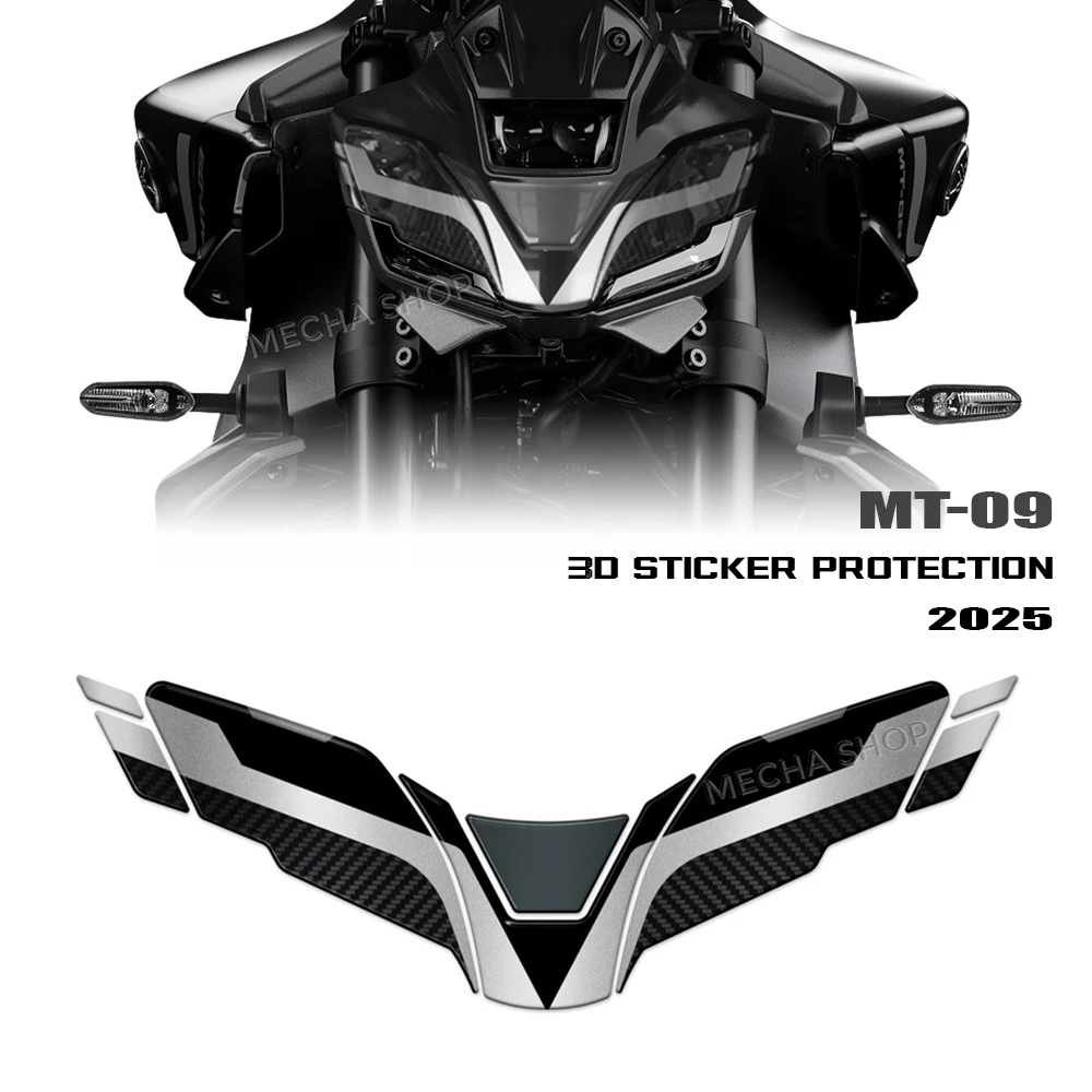 

Для MT 09 MT-09 SP 2024 2025 аксессуары для мотоциклов, защитная наклейка на передний обтекатель, 3D наклейка из смолы, комплект украшений