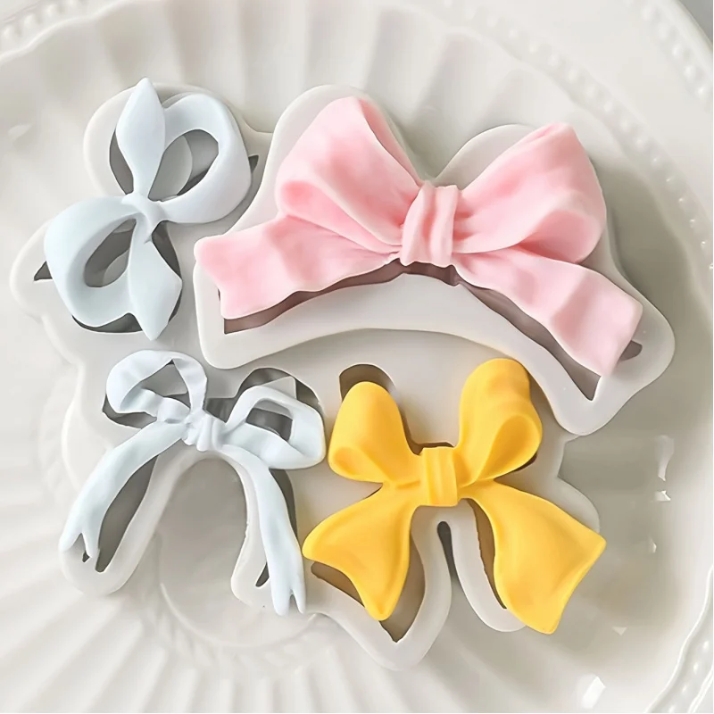 Silicone Mold Suit1Pieces，Aromatherapy Candle Cerate Mold，Crystal Epoxy Resin Butterfly Bow Shape Making Silicone Mold，forDIYCra