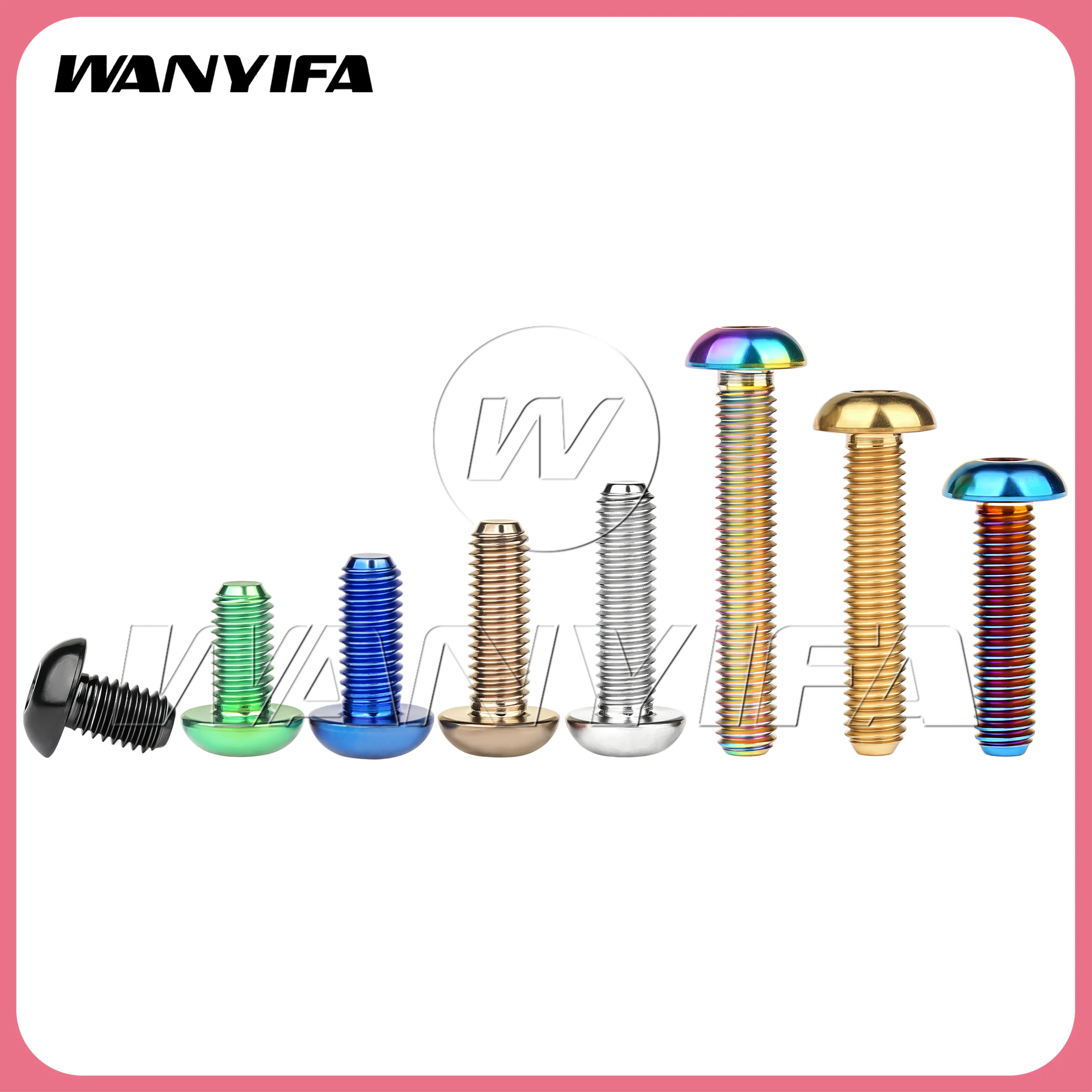 Wanyifa  Titanium Bolt  M3/M4/M5x6 8 10 12 15 18 20 25 30mm Hexagon Head Screws for Bicycle and Motorcycle Fasteners
