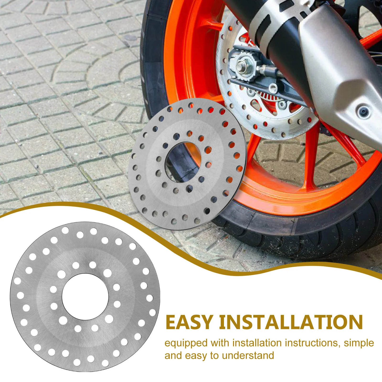 دراجة نارية قرص فرامل ملحق الثقيلة المعادن استبدال ل 50Cc-125Cc Atv الذهاب كارت الطريق الجبلية دراجة قرص فرامل استبدال #5