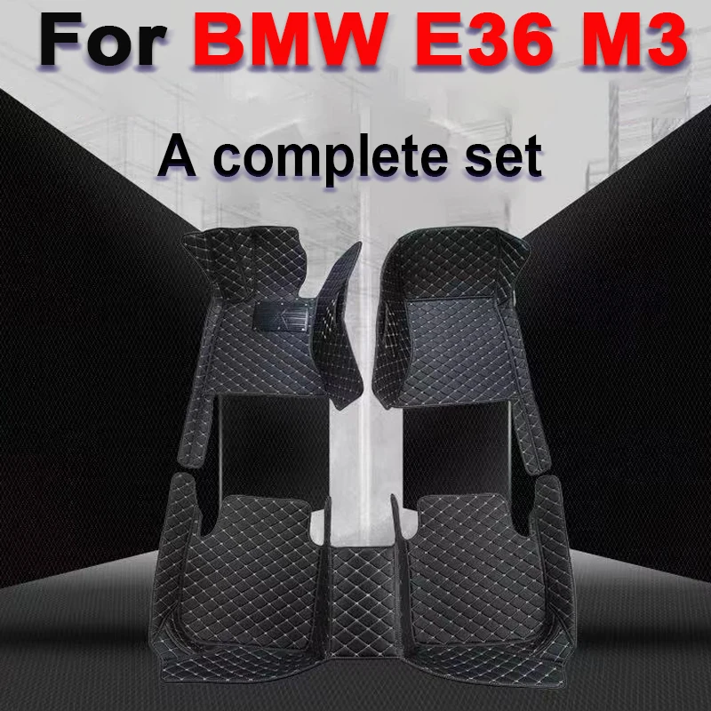 Custom Automotive Car Floor Mats For BMW E36 M3 1995 1996 1997 1998 1999 Auto Luxury Leather Men Women Car Mats Full Coverage