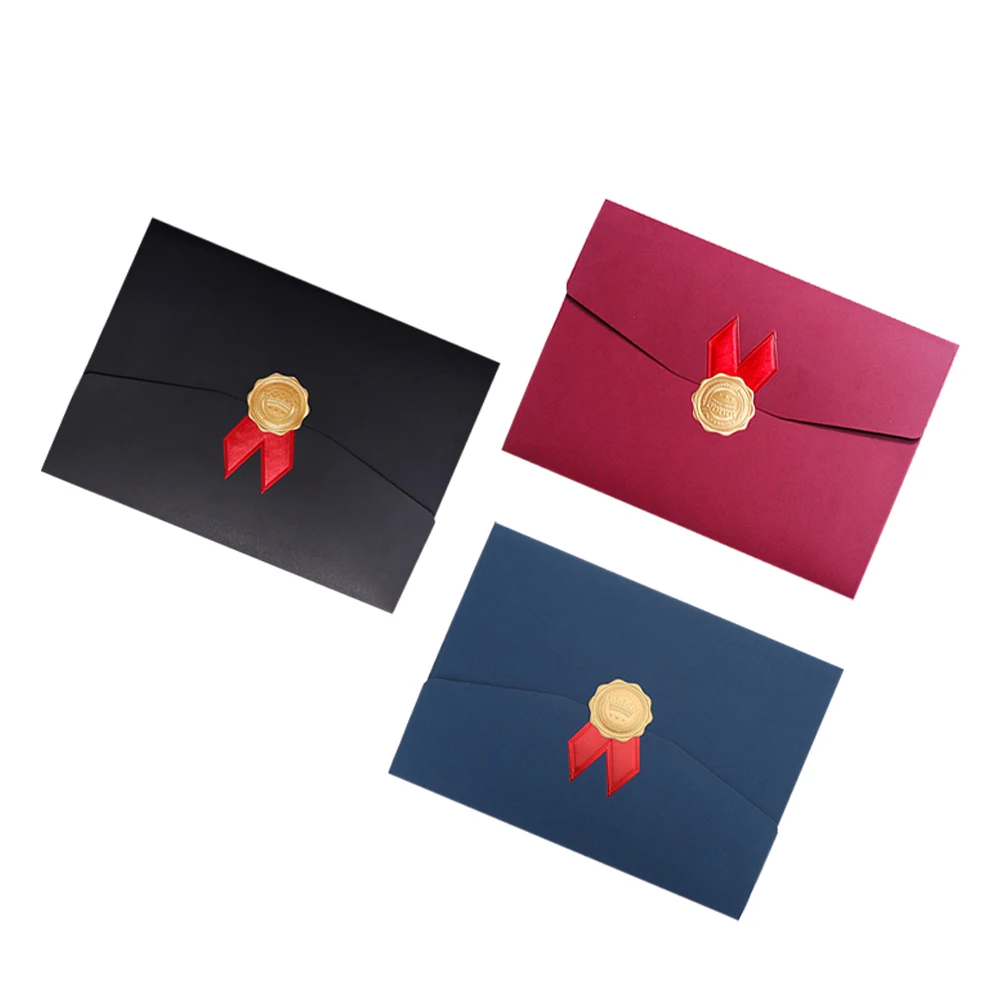 

3 Pcs Certificate Covers Diploma Holders Paperboard File Folders Graduation Award Envelopes Elegant Design Document Protection