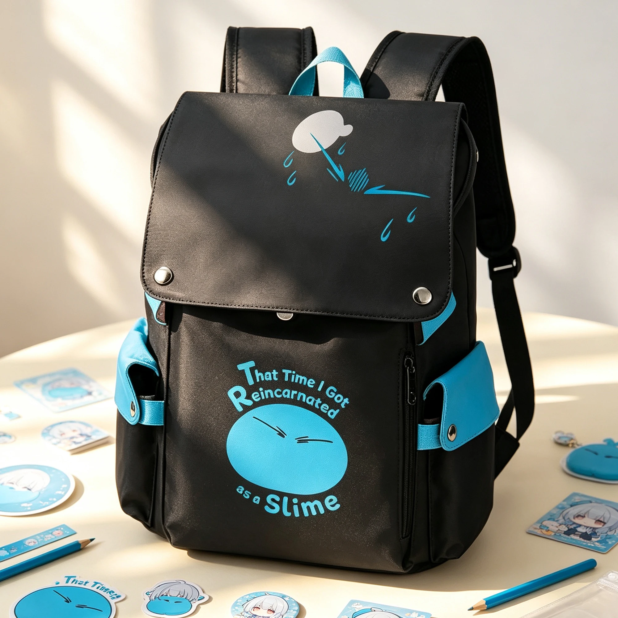 That Time I Got Reincarnated as a Slime Large School Bags Kawaii Flap Bookbag Oxford Women Travel Back Pack USB Laptop Backpack