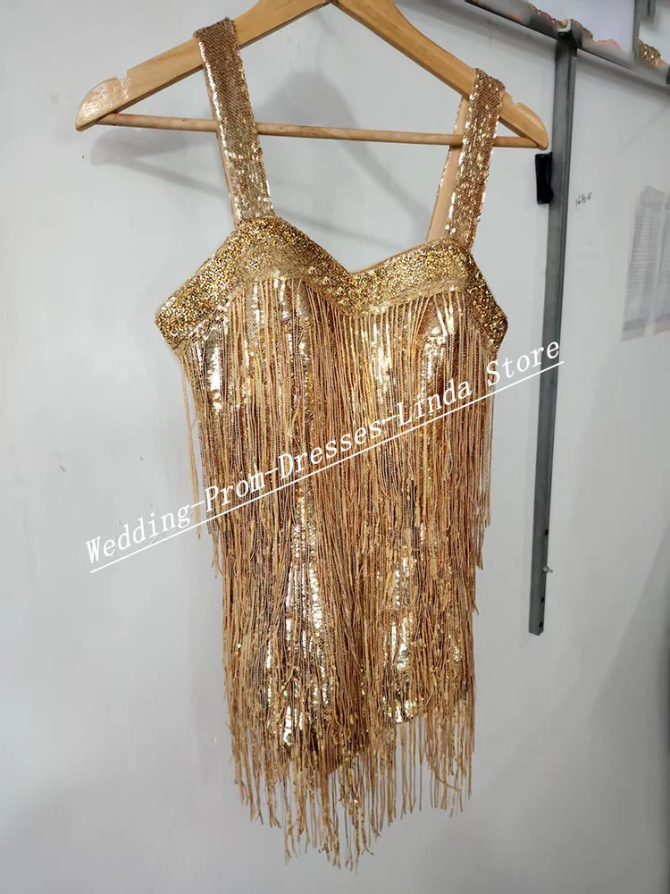 

Kids Bodysuit Mini Tassel Cocktail Dresses for Kids Sleeveless Backless De Graduación Elegantes Para Mujer Vestidos 2024 New