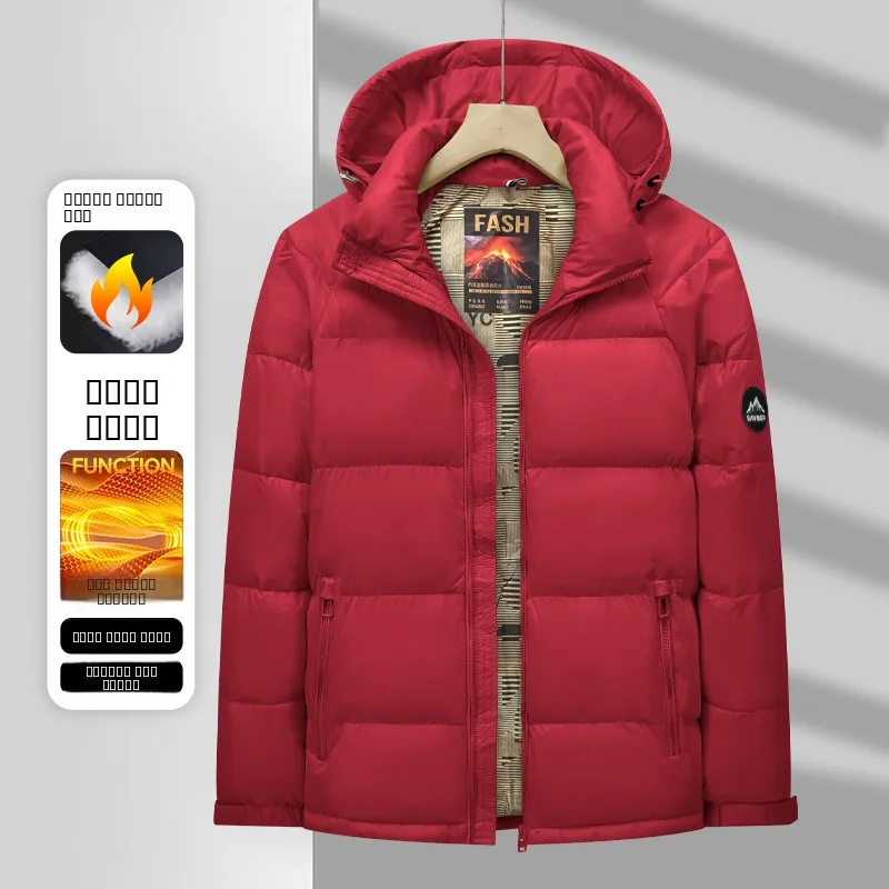 Jaet de algodón 3D Faionable para hombres con capucha desmontable cálido negocios caballero Sle Stand Fit ropa de abrigo de invierno